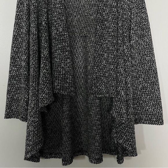 Jess & Jane Waterfall Jacket Cascading Open Front Cardigan Black White Medium - Picture 3 of 7